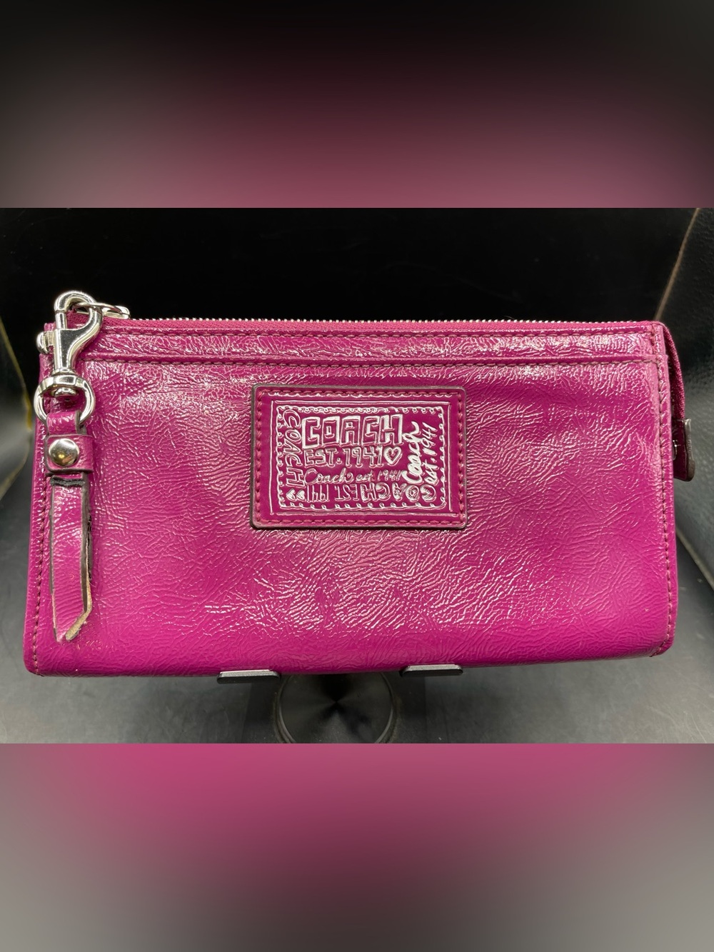 Vintage Coach "Perfect Poppy" Poppy Patent Leather Wristlet Wallet